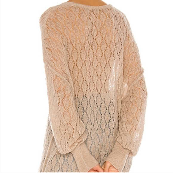 Free People Say Hello Sweater Taupe Brown Size Medium - Picture 2 of 7